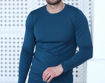 Thermal underwear two piece set for men