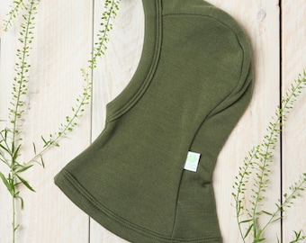 Merino wool hat with a neckwarmer balaclava for kids