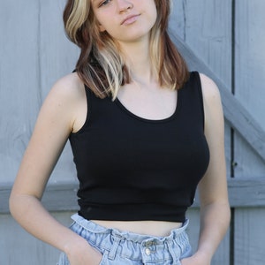 Merino wool tank crop top for teens and women