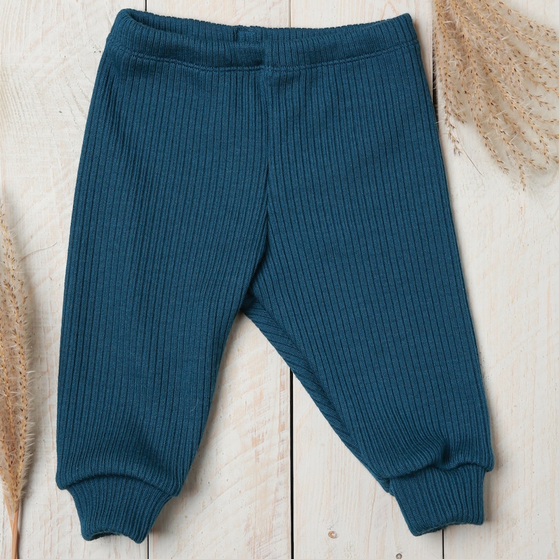 Knitted merino wool baby pants Winter pants for children Warm, soft and natural trousers for kids image 3