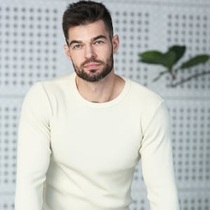 Merino Wolle Strickpullover für Männer Wollpullover Top für Ihn 410gsm