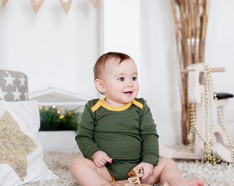 Merino wool long sleeve bodysuit