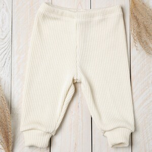 Knitted merino wool baby pants Winter pants for children Warm, soft and natural trousers for kids image 2
