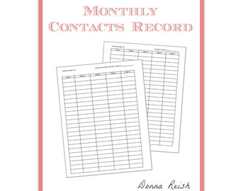 Monthly Contacts Record