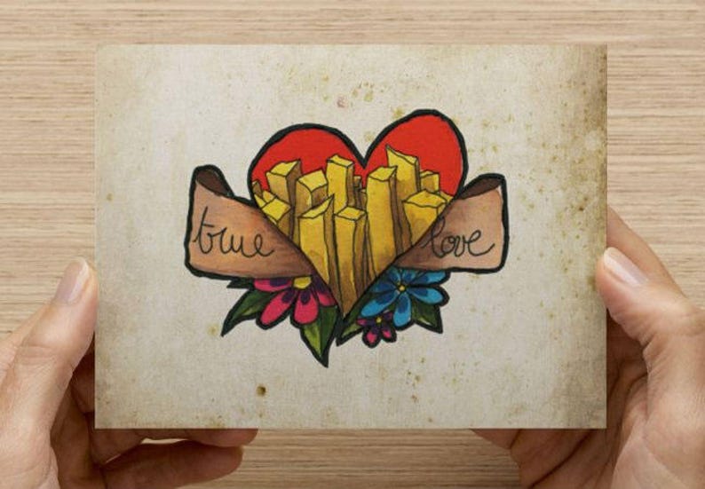 Téléchargement gratuit Images Carte Postale Mme Patate Tattoo Frites Amour Etsy le plus cool par
