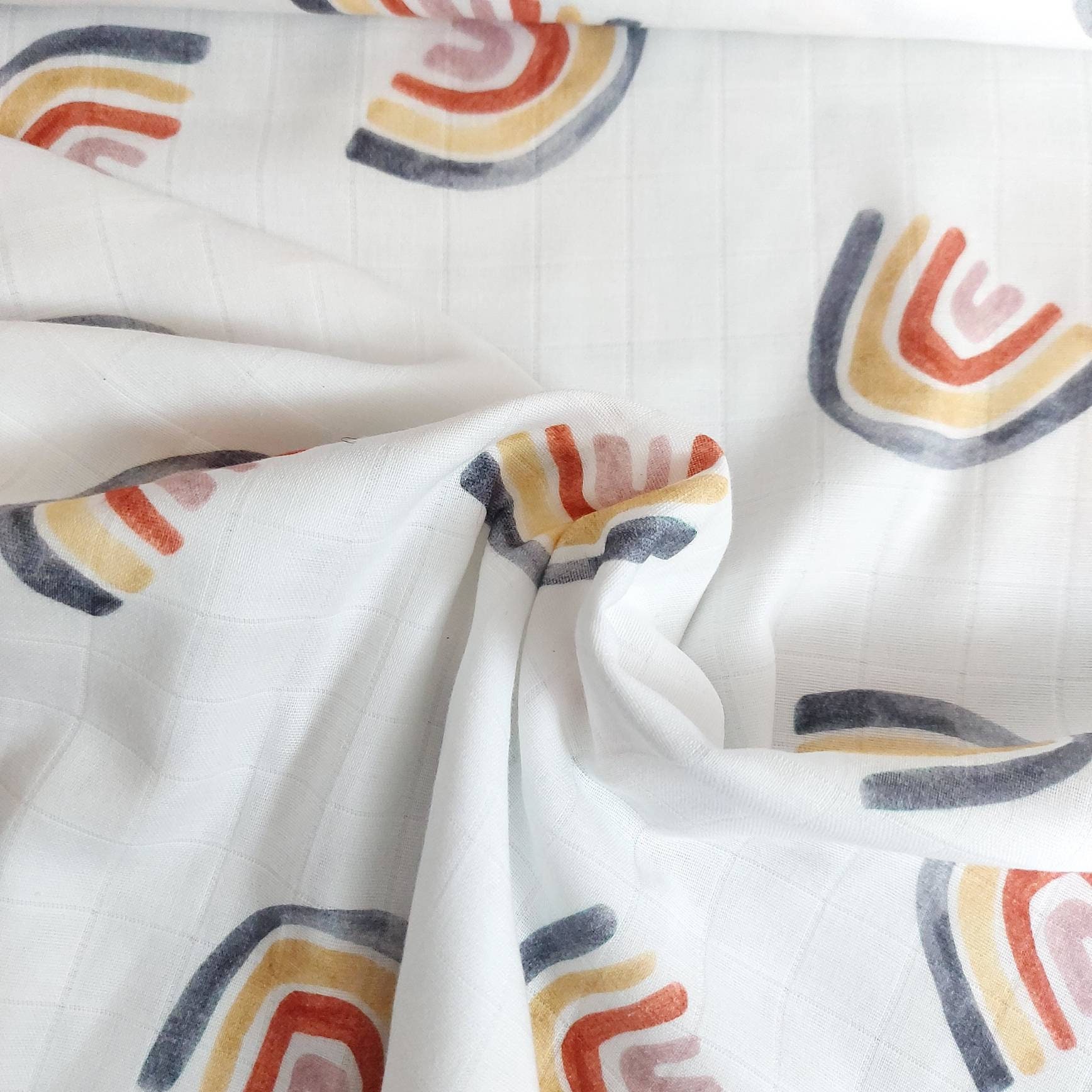 Rainbow muslin fabric hotsell