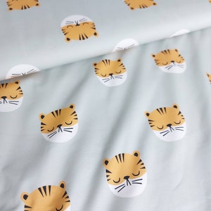 Baumwoll-Lycra-Strickstoff mit Tigern im Kimsa-Design