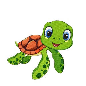 Little turtle - machine embroidery design - 3 sizes for 4.72 x 3.94 &quot; - 6.30 x 6.30&quot; hoops - commercial use - instant download