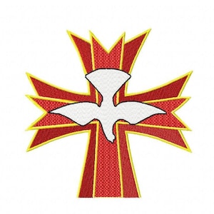 Dove Cross Symbol Machine Embroidery Design - 6 sizes for  3.94 x 3.94 &quot; - 6.30 x 6.30 &quot; - hoops - Commercial Use - Instant Download