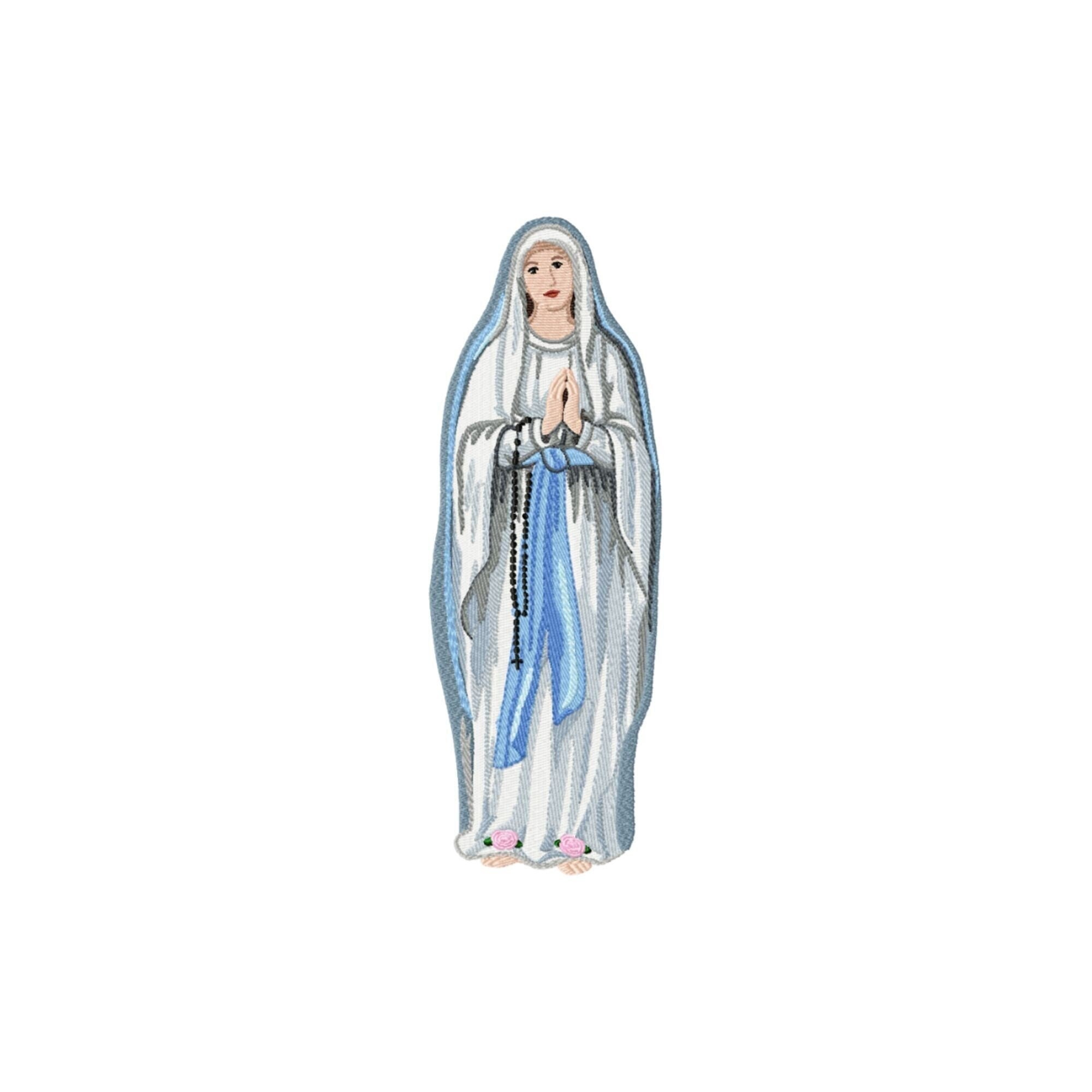 Our Lady of Lourdes Embroidery Design: Religious Machine