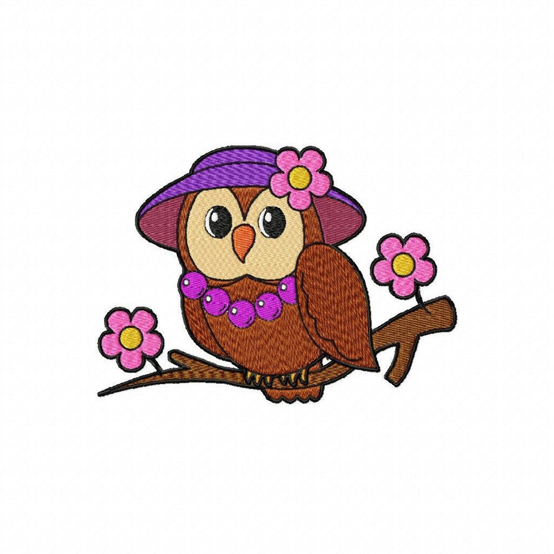 Elegant Owl Machine Embroidery Design: 3 Sizes (instant Download) - Etsy