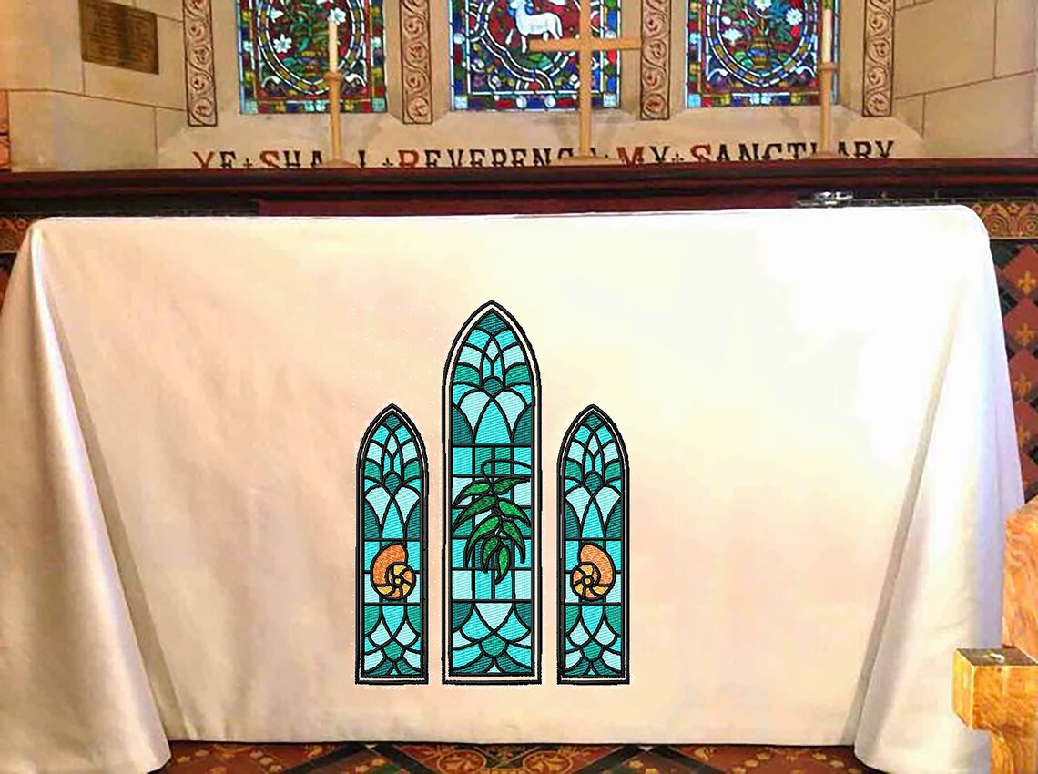 Stained Glass Window Machine Embroidery Design 3 Sizes for Etsy