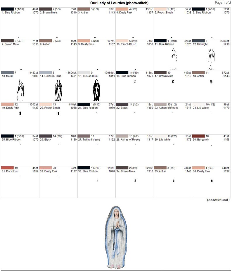 Our Lady of Lourdes Photostitch Machine Embroidery Design 2 Sizes