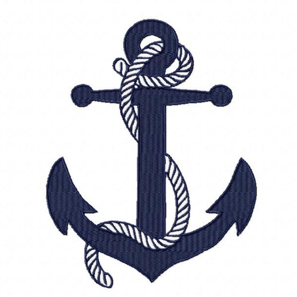 Anchor and Rope(2) - Machine Embroidery Design - 3 LARGE sizes for 5.51 x 7.09 " - 7.87 x 10.24 " hoops - Commercial Use - Instant Download