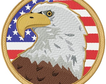 American Pride Eagle - Machine Embroidery Design -  3 SMALL sizes for 3.94 x 3.94 " - 5.51 x 5.51 " hoop - Commercial Use - Instant Download