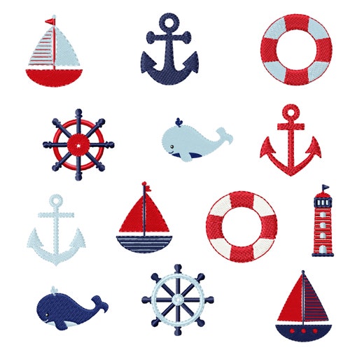 Nautical Treasures Machine Embroidery medium 14 Designs Etsy
