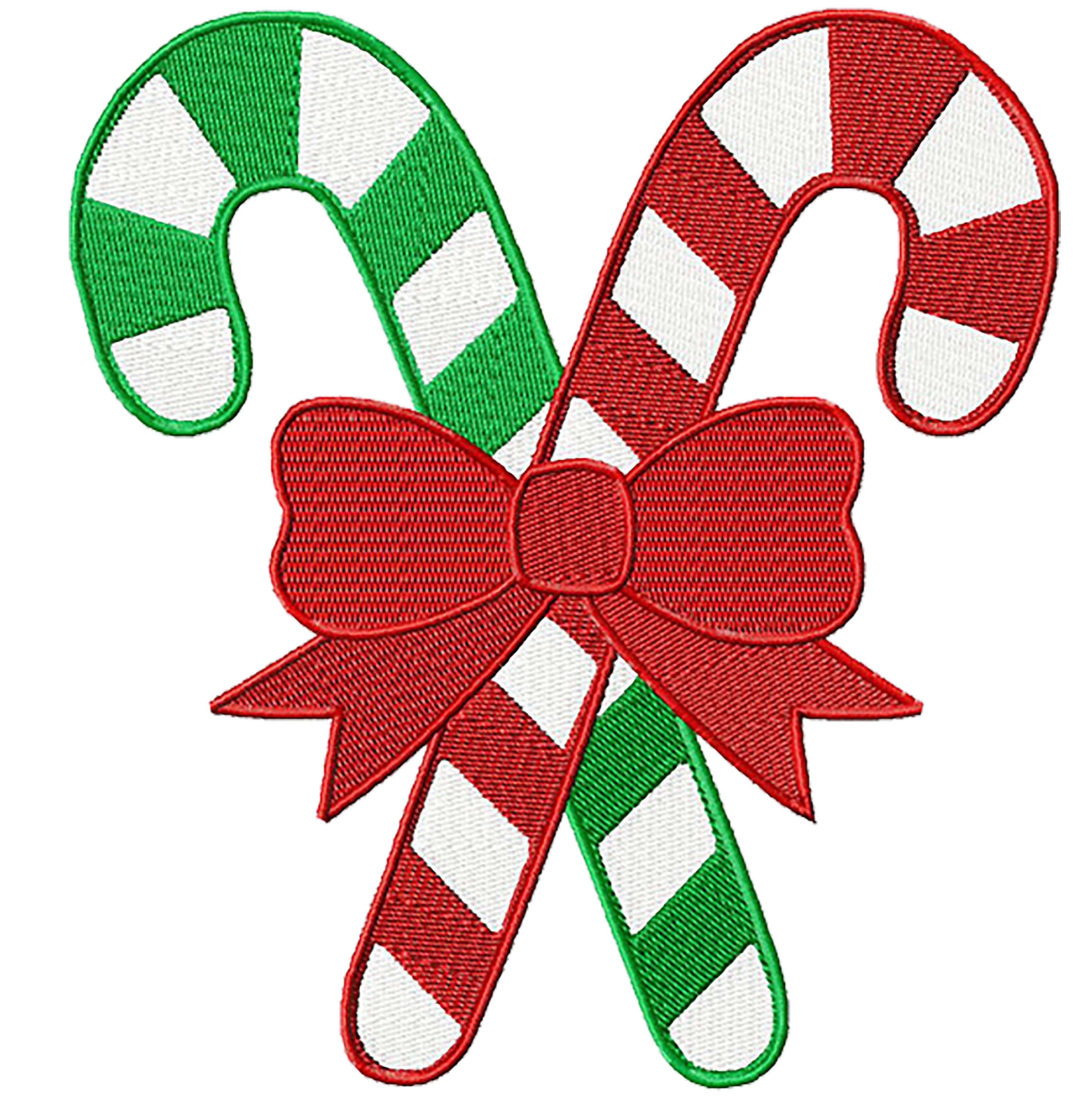 Candy Cane With Bow Sticker