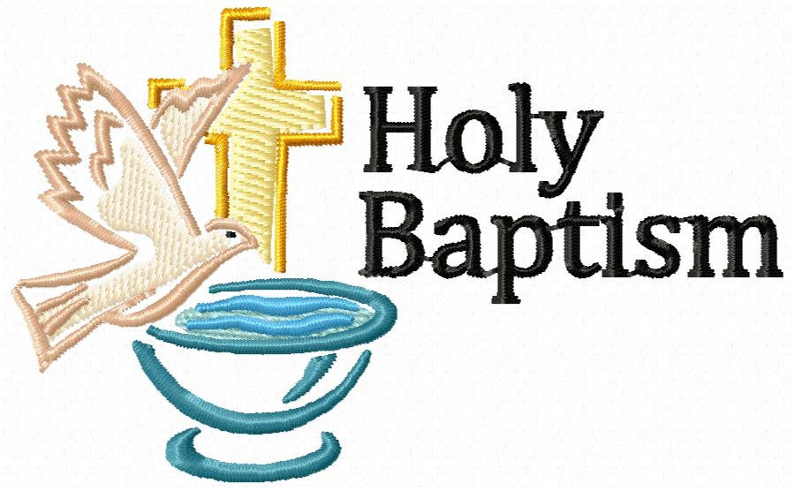 Holy Baptism Symbol Machine Embroidery Design 3 Sizes for Etsy