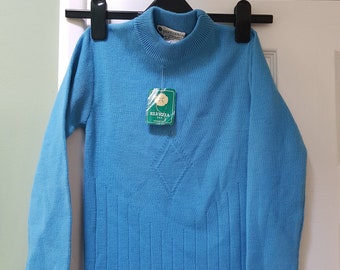 Genuine vintage unworn dead stock 1970s ELVEZIA children's blue jumper sweater