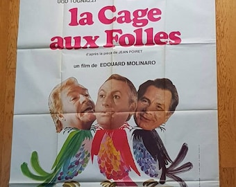 Giant 160cm vintage French cult movie poster - 'La Cage aux Folles' (1978)