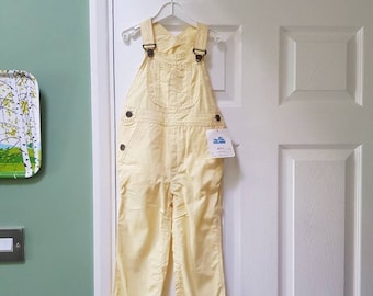 Vintage unworn dead stock 1970s children’s DELFINO brand yellow dungarees overalls