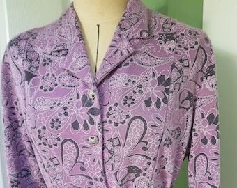 Vintage purple jersey paisley day dress