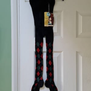 Vintage unworn dead stock 1970s BIX brand children&#39;s argyle tights pantyhose - Prop Display