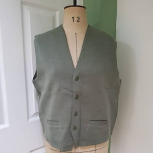 Vintage unworn deadstock 1970s unisex green waistcoat