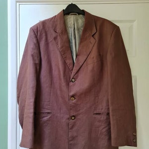 Vintage NEW MAN linen blazer, dark brown, size S