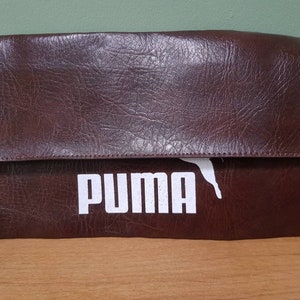 SELTEN! Eislaufen Richter Vintage Kunstleder braun PUMA Portfolio Schuber