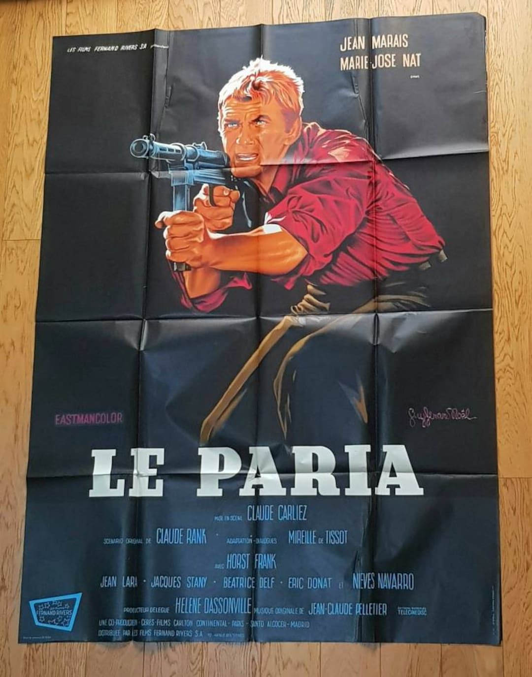 Gigantische vintage Franse filmposter van 160 cm - 'Le Paria' (1969) - Etsy  België, image size:1080x1376