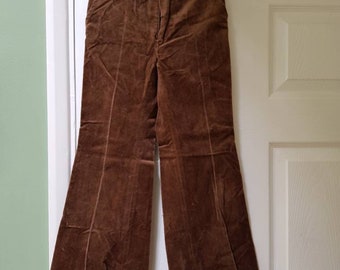 Vintage unworn dead stock 1970s OURSON children's brown velvet flares trousers pants