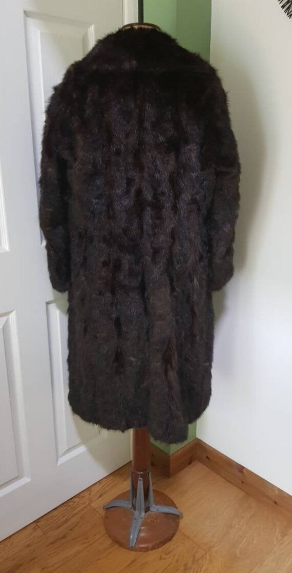 Vintage ladies' mink fur coat, chocolate brown, f… - image 5