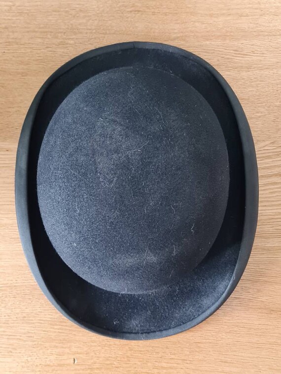 Antique black felt bowler hat by Moss Bros - image 3