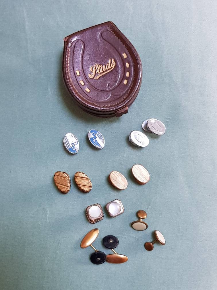 ANCIEN LOT 8 BOUTONS MANCHETTE COL CHEMISE NACRE VINTAGE BUTTON