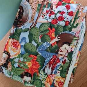 Vibrant pin-up print cotton fabric - &#39;Las Señoritas&#39; by The Alexander Henry Fabrics Collection