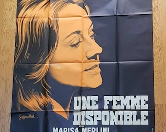 Giant 160cm original vintage French movie poster - 'Une Femme Disponible' (1964)