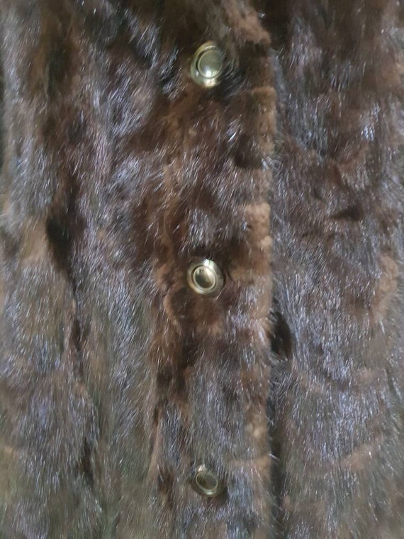 Vintage ladies' mink fur coat, chocolate brown, f… - image 4