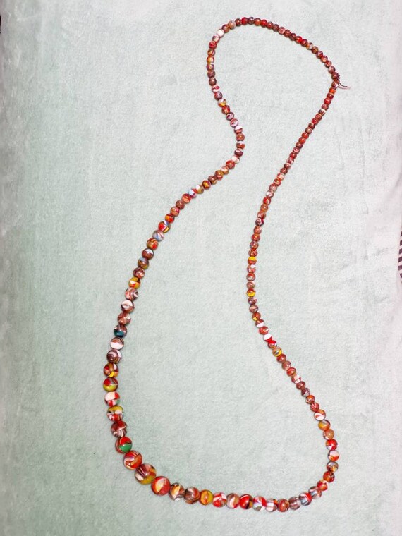 Vintage colourful long beaded necklace - image 2