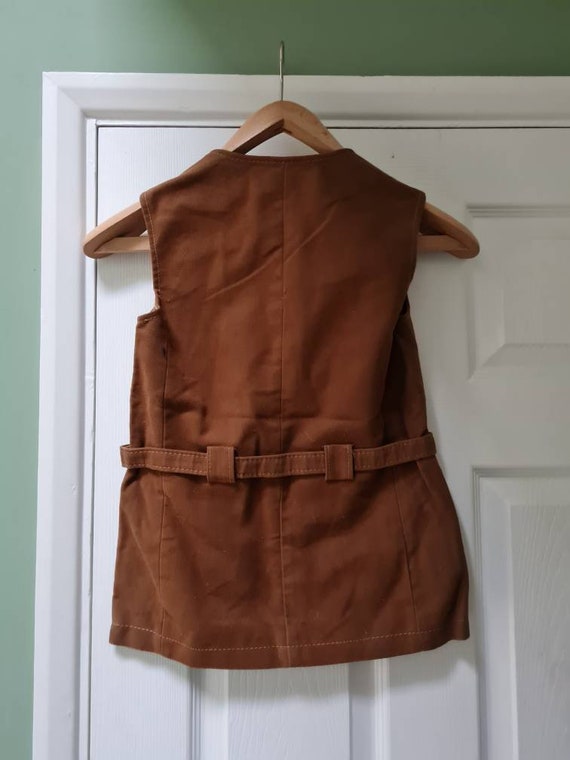 Vintage unworn dead stock 1970s children's brown … - image 2