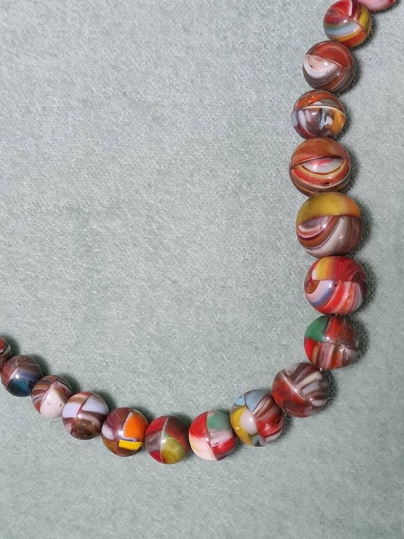 Vintage colourful long beaded necklace - image 1