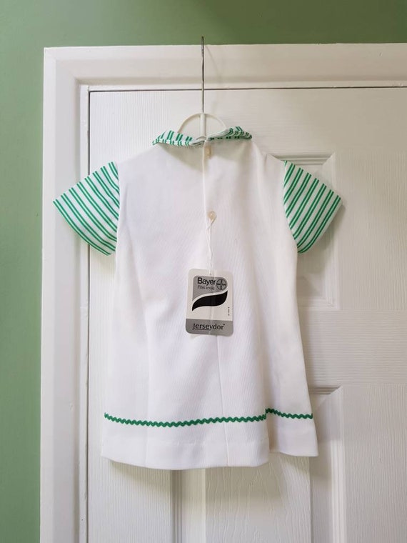 Vintage unworn 1970s baby's/toddler’s white and g… - image 2