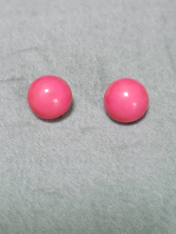 Amazing vintage 1960s pink 'gobstopper' clip-on e… - image 1