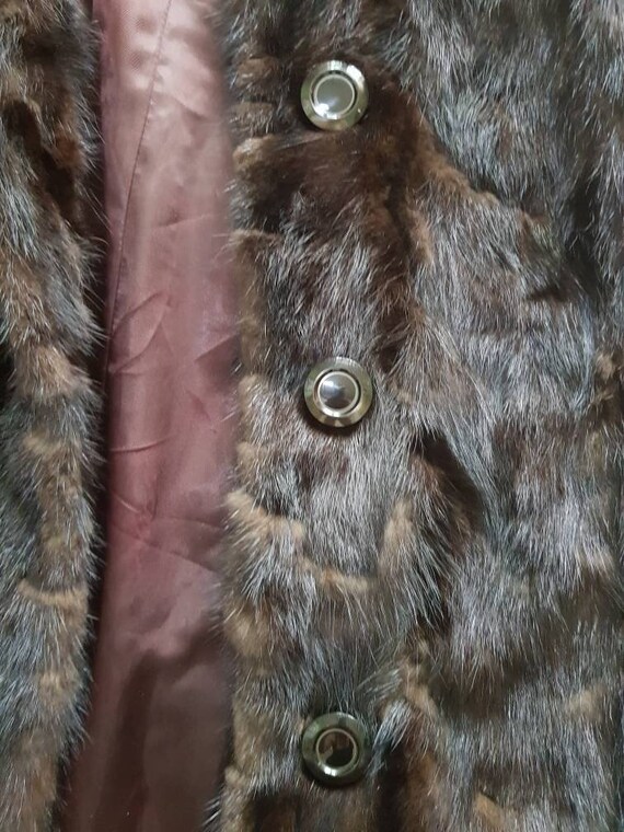Vintage ladies' mink fur coat, chocolate brown, f… - image 6