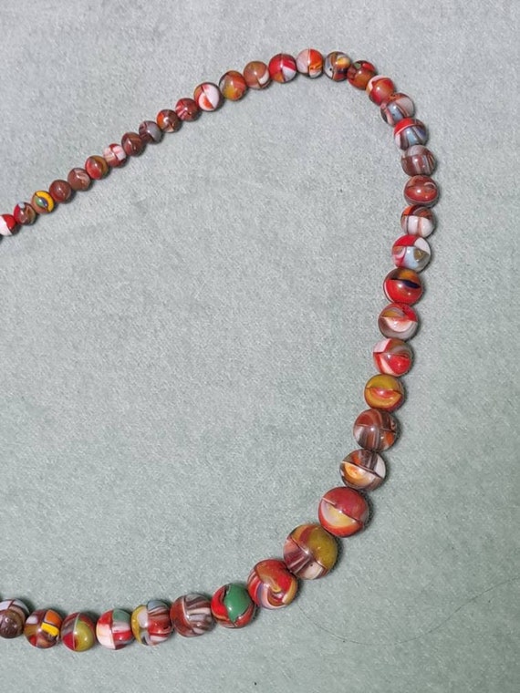 Vintage colourful long beaded necklace - image 3