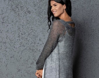 Knitted cardigan, Oversized cardigan, Alpaca wool sweater, Mohair cardigan, Light cardigan, Long cardigan, alpaca cardigan