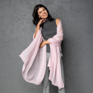 Knitted mohair wool wrap, rose wool wrap, wide mohair wrap, summer shawl, knitted light shawl, knitted wool wrap, light wrap, mohair wrap