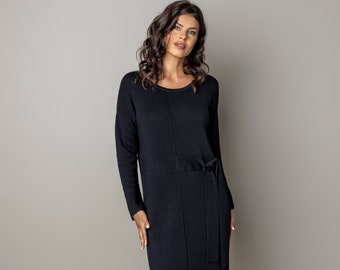 slim fit dress slacks Women's Basil Fit and Flare Long Sleeved Wool Mini Dress Xs/S/M/L Cream Mean Blvd Customize / Cream main image 0