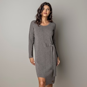 Merino wool dress, knitted dress, knitted merino wool dress, minimalist dress, stylish dress, merino dress, merino wool dresses, midi dress