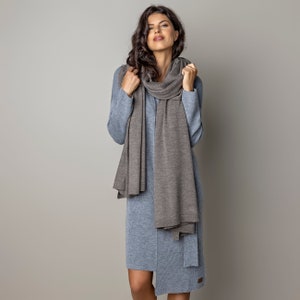 Merino wool scarf, wool scarf, merino wool shawl, merino wool wrap, knit merino wool scarf, knitted wool scarf, minimalist knit scarf, knit image 1